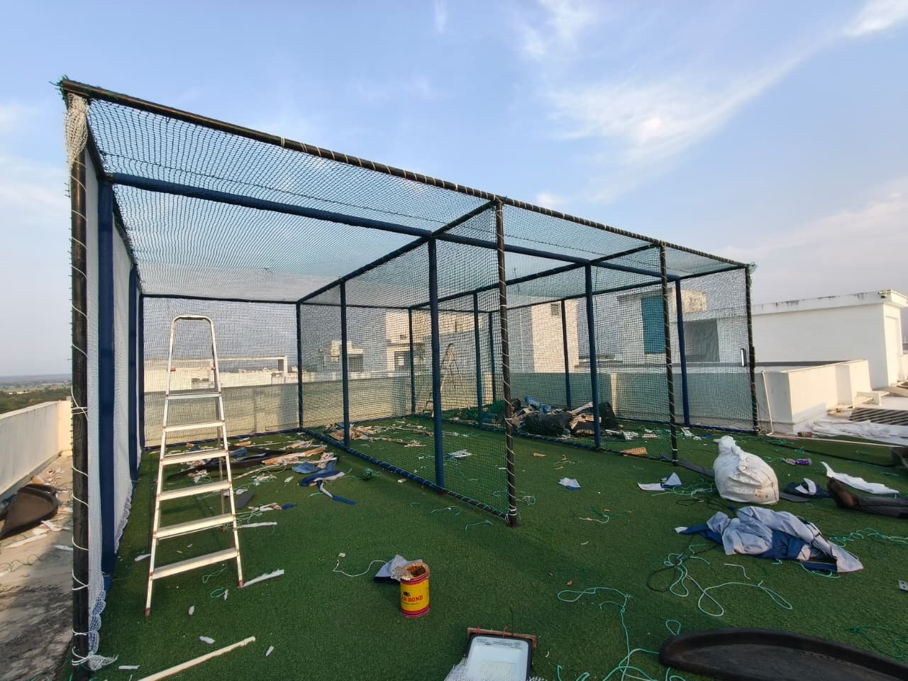 Terrace Cricket Net Installation Chennai